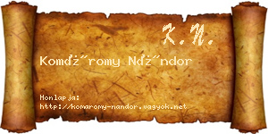 Komáromy Nándor névjegykártya