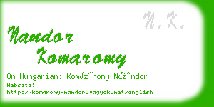 nandor komaromy business card